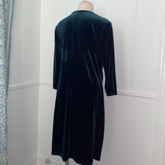Anne Klein green velvet dress wrap v neck 16 - Picture 6 of 6